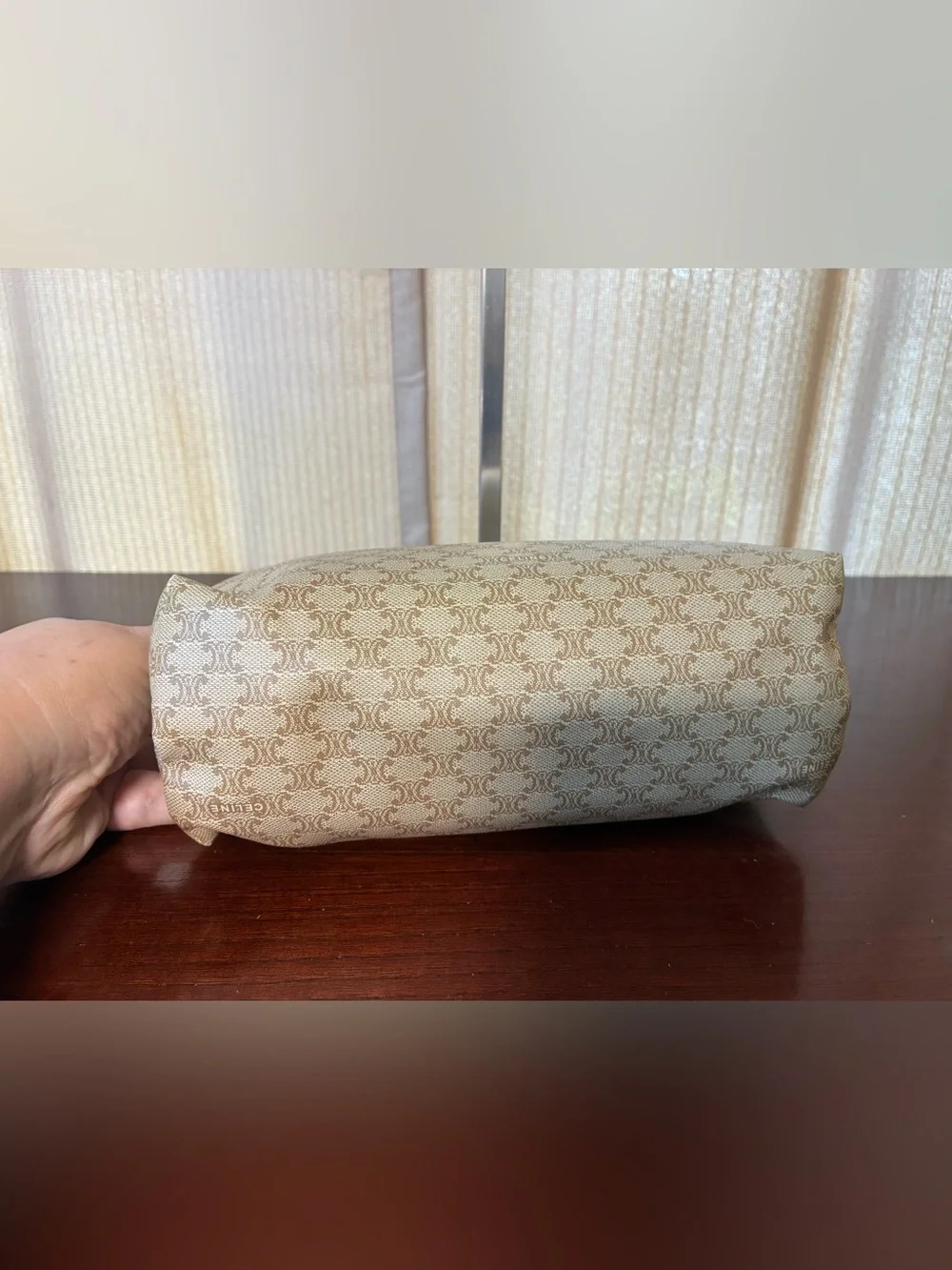 Celine Beige Monogram Pouch